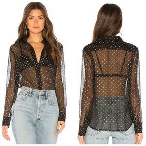 NEW BB Dakota Constellation Sheer Star Print top Small Sheer